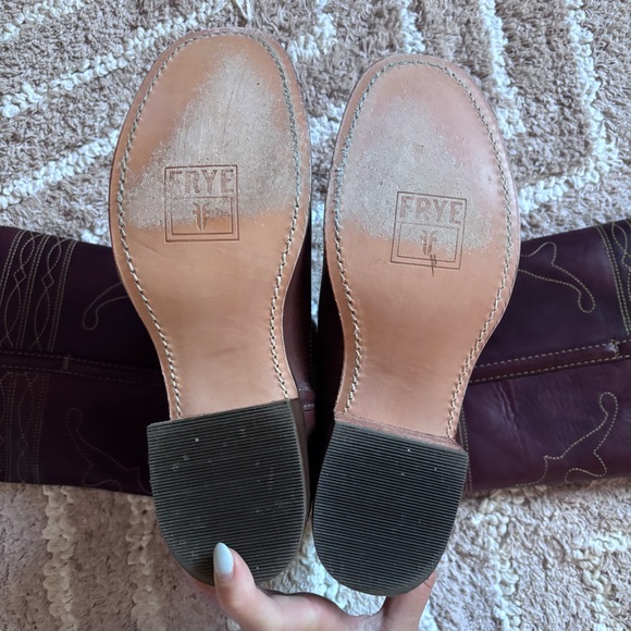 frye - vintage campus tall boot embroidered stitching deer moose horse rare - Picture 9 of 10